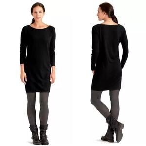 Athleta TALL Merino Wool Black Solitude Sweater Dress Size Medium Tall